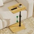 thumbnail image 1 of Sofa Side Tray Table for Couch - Adjustable Height 360° Swivel C Table for Sofa & Bed, Use as TV Tray Laptop Stand Snack Table Reading Desk, Fits Eating Working Studying - Black, 1 of 9