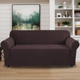 thumbnail image 1 of Sofa Slipcover 1 Piece Sofa Cover 4 Seater Soft Couch Cover(Sofa X-Large, Brown), 1 of 6