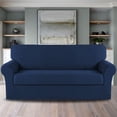 thumbnail image 1 of Sofa Slipcover 2 Piece Sofa Cover 1 Seater Soft Couch Cover(Sofa X-Large, Navy), 1 of 6