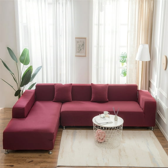 Sofa Slipcover L Shape Sofa Cover Sectional Couch Cover Spandex Non Slip with Elastic Bottom Furniture Protector Cover for for Home Decor 2+3seater