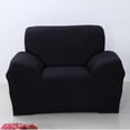 thumbnail image 1 of Sofa Slipcover Universal Stretch Loveseat Couch Cover, 1-Piece Soft Sofa Slipcover with Anti-Slip Foams, Washable Furniture Protector for Kids, Dogs, Cats  (Black, 1 Seater), 1 of 8