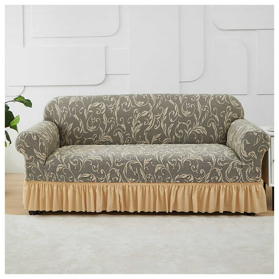 Sofa Slipcover with Skirt, Elastic Non Slip Sofa Slipcover,Universal Armchair Sofa Slipcovers Couch Cover, Washable Furniture Protector