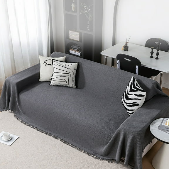 Sofa Slipcovers Towel Cover Cotton Knit Couch Cover for 3 Seat Cushion Couch Furniture Pet Protector Stylish Throws for Sectional Couch(82.6x35.4in)