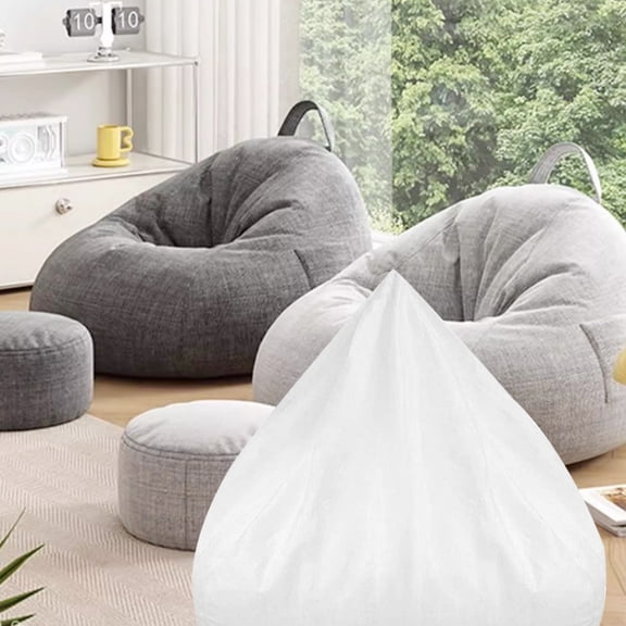 White Sofa Stool Cover Liner for Couch and Bean Bag Chair, Lightweight Replacement Slipcover, Decor Accessory