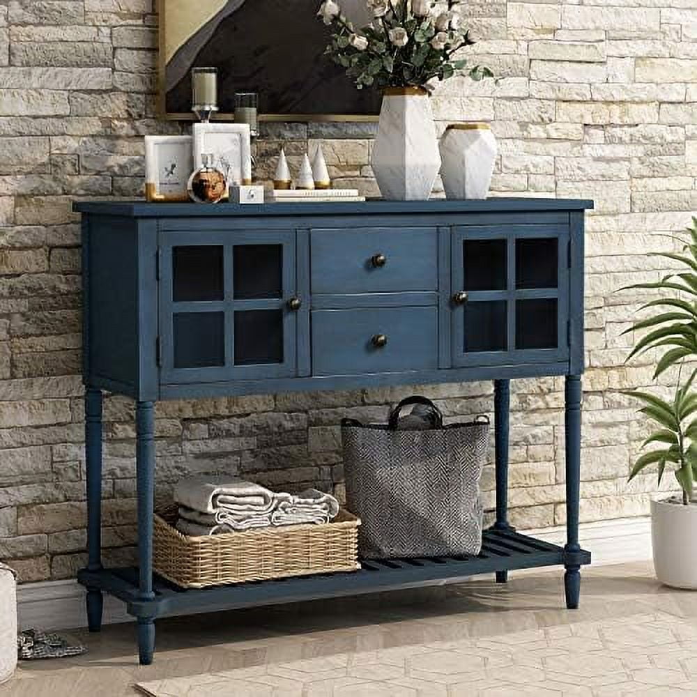 Sofa Table Buffet Table Console Tables With Two Storage Drawers Two And Bottom Shelf