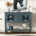 thumbnail image 1 of Sofa Table Buffet Table Console Tables with Two Storage Drawers Two Cabinets and Bottom Shelf Storage Buffet Sideboard Cabinet for Kitchen Entryway-Blue, 1 of 7