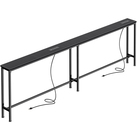 Amadwell 79" Narrow Sofa Console Table with Power Outlets, 5.9" Slim Side Table for Living Room, Entryway & Bedroom