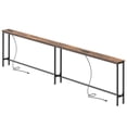 thumbnail image 1 of Amadwell 102" Console Table, 5.9 Inch Narrow Sofa Table, with Power Ports, Behind Couch Table for Living Room Entryway Hallway Bedroom, Small Spaces, Rustic Brown, 1 of 9