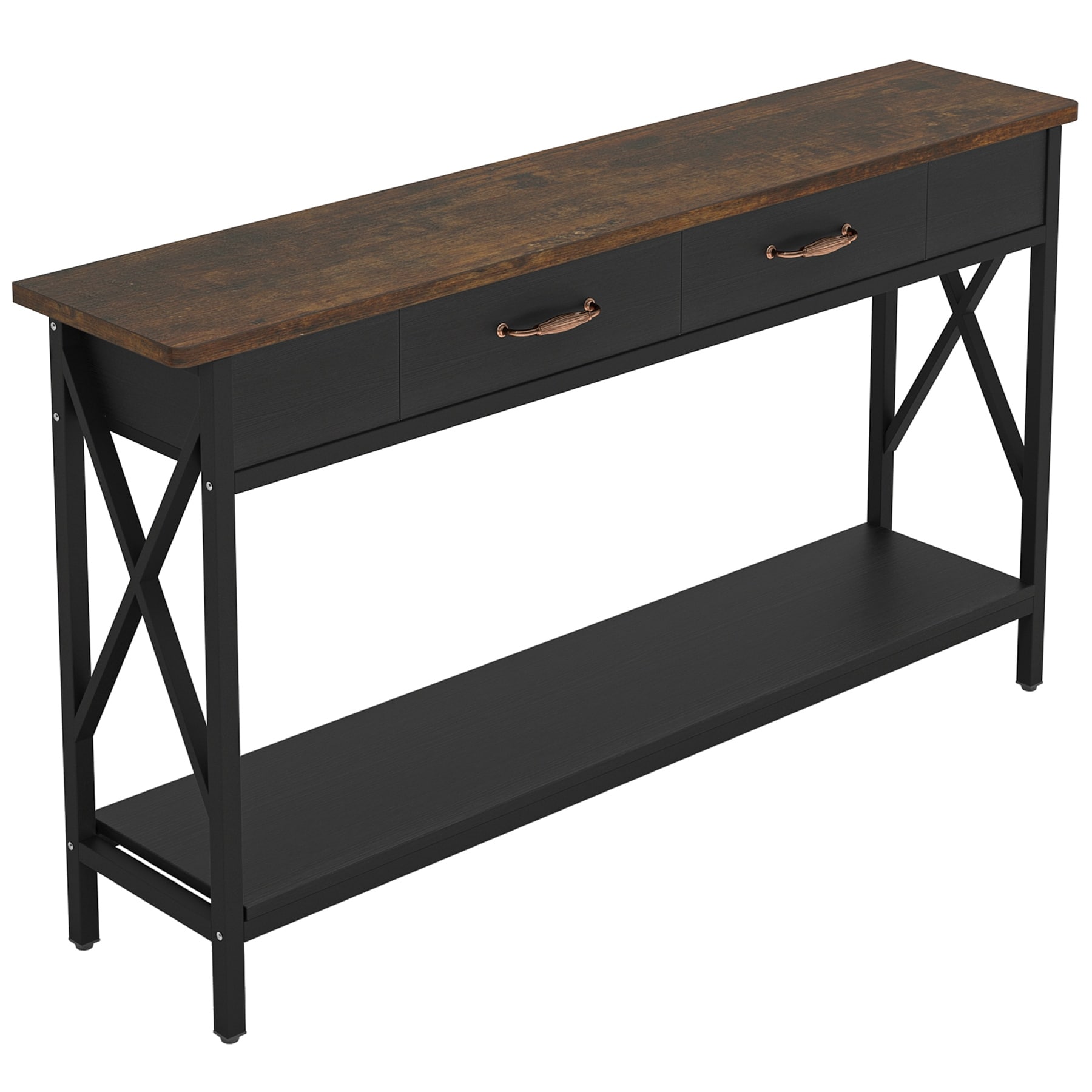 Sofa Table, Narrow Industrial Console Table,Entryway Table with Drawer