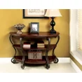 thumbnail image 1 of Sofa Table Traditional Style Brown Cherry Ornate Design Open Shelf wood 1pc Sofa Table Living Room, 1 of 9