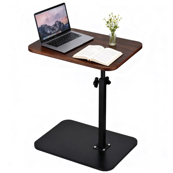 Sofa Tray Table C Shaped End Table Heavy Metal Base Swivel Top Adjustable Height Side Table for Couch Bed Bathroom Living Room Study TV Tray Snack Tray for Small Spaces