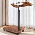 thumbnail image 1 of Sofa Tray Table for Couch, Adjustable C Table with Wheels, 360° Swivel TV Tray Table for Small Spaces, Slide-Under Design for Living Room, Bedroom, and Bed, 1 of 8