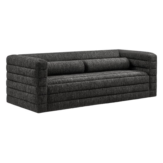 Sofa, Tufted, Dark Gray, Fabric, Living Room Lounge Cafe Lobby Hospitality Restaurant, Modern Contemporary, HB37683