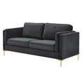 thumbnail image 1 of Sofa, Velvet, Dark Grey Gray, Modern Contemporary Urban Design, Living Lounge Room Hotel Lobby Hospitality, 1 of 10