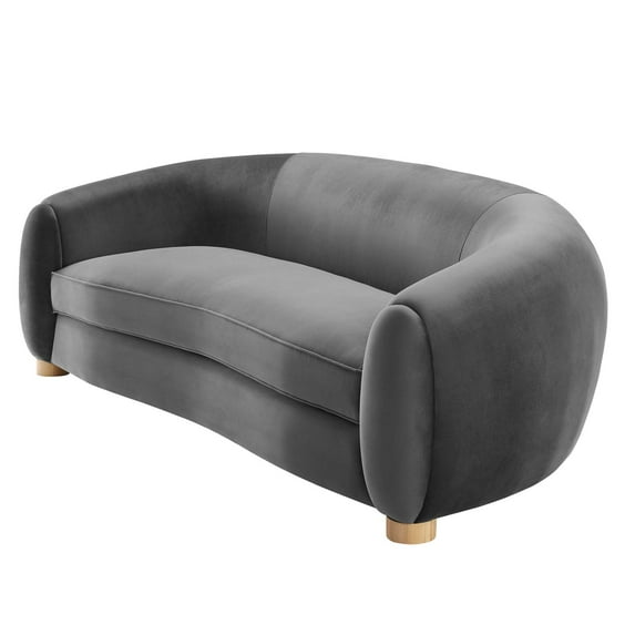 Sofa, Velvet, Dark Grey Gray, Modern Contemporary Urban Design, Living Lounge Room Hotel Lobby Hospitality