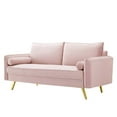 thumbnail image 1 of Sofa, Velvet, Pink, Modern Contemporary Urban Design, Living Lounge Room Hotel Lobby Hospitality, 1 of 9