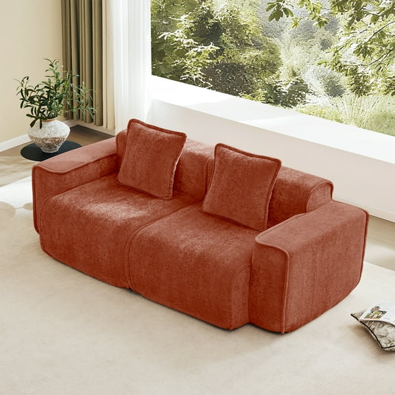 Sofa, Velvet, Red