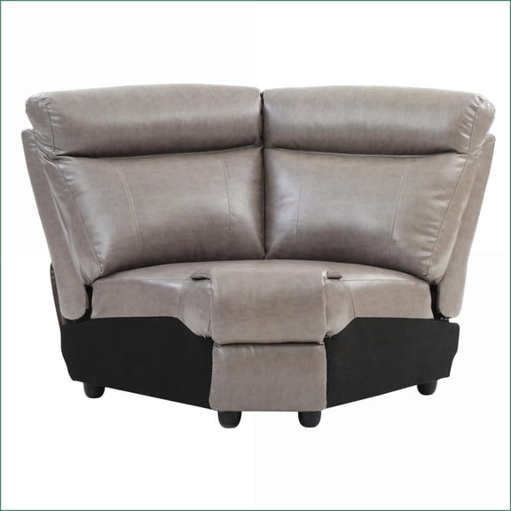 Sofa Wedge, Contemporary Convertible Sectional | Charcoal Gray, PU