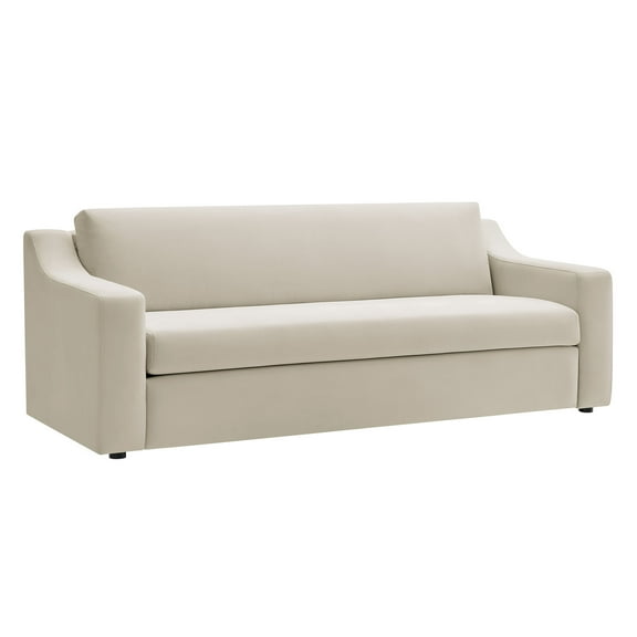 Sofa, White, Velvet, Living Room Lounge Cafe Lobby Hospitality Restaurant, Modern Contemporary, HB37826