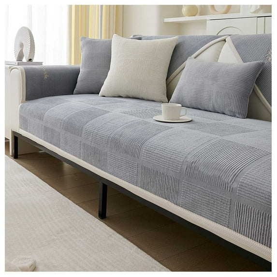 Sofa cover non-slip, chenille washable couch cover for L shape, corner, 1 2 3 4 seater couch cover sofa blankets for seating area