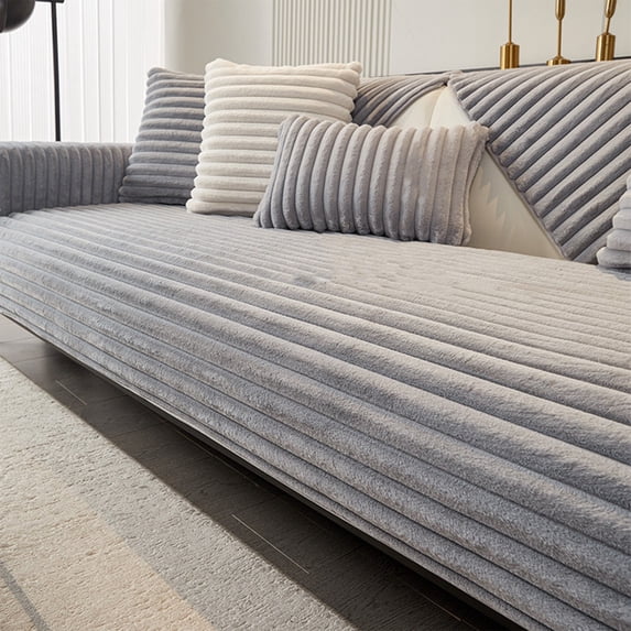 Sofa cover, plush couch cover, sofa protector, non-slip sofa pad, sofa cover anti-slip for living room, washable sofa cover, furniture protection cover