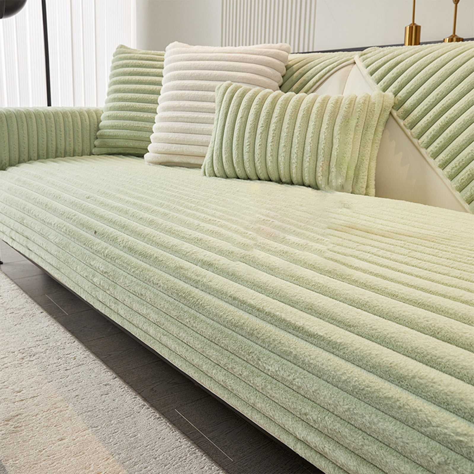 Sofa cover, plush couch cover, sofa protector, non-slip sofa pad, sofa cover anti-slip for living room, washable sofa cover, furniture protection cover