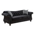 thumbnail image 1 of Sofa with Flared Design Arms and Button Tufting, Black, 1 of 5