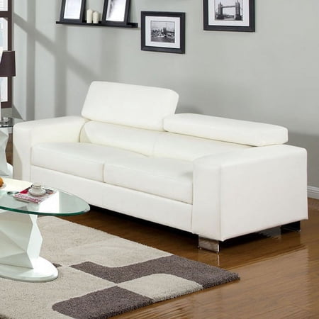 Sofa with Lift Headrests, White