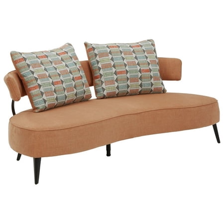 Sofa with Split Back and Cushioned Seating Orange