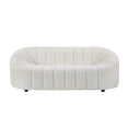 thumbnail image 1 of Sofa with Textured Fabric and Vertical Channel Tufting, White, 1 of 5