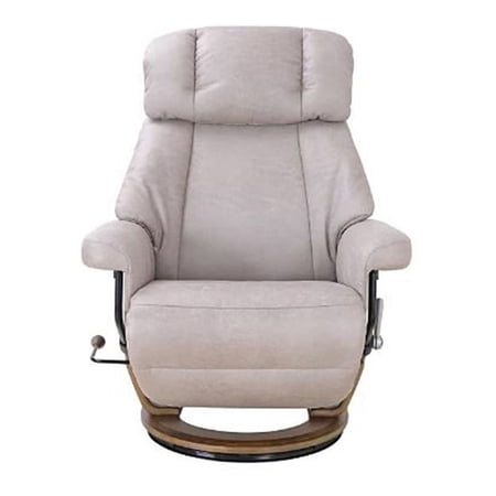 Sofa4life Clemson Contemporary Fabric Recliner with Leg Rest in Light Gray