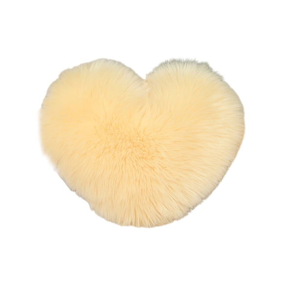 Sofas for Living Room - Heart-Shaped Long-Pile Faux Wool Throw Pillow, 15.75 x 11.81 in, Polyester Plush Cushion for Bed or Decor