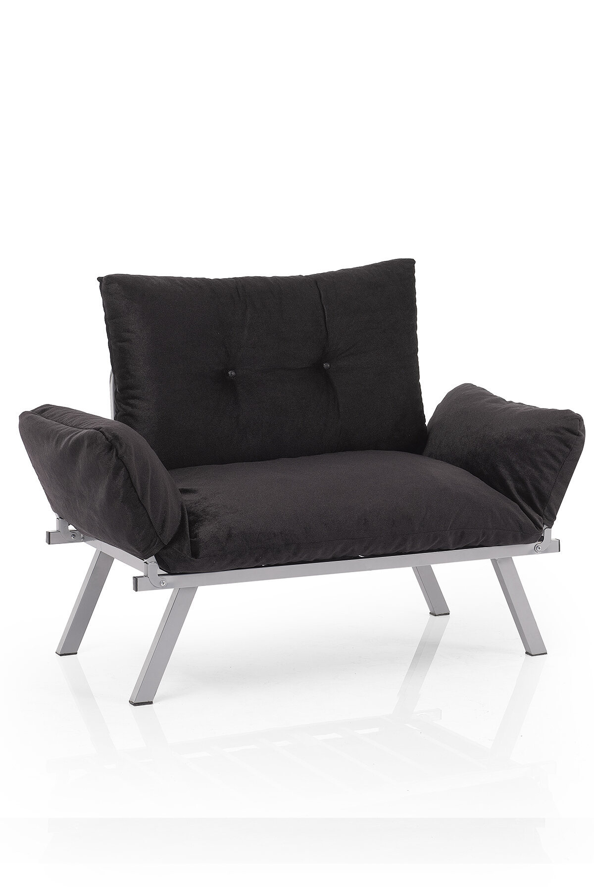 Sofas for Two, Alora Metal Legs Futon Love seat, Small Couches, Two-Seater Sofas,