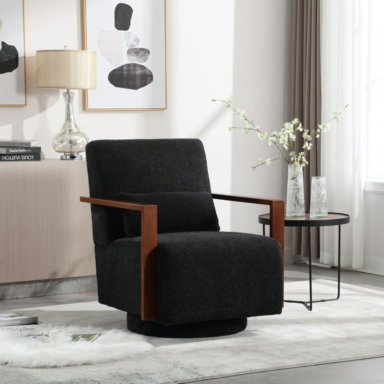 Black Lounge and Upholstered Degree Side Accent 360 and Comfy Sofeim with Armrests Office, 30.5\