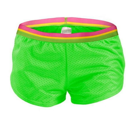 Soffe 461VE3ADLRG Juniors Mesh Teeny Tiny Strip Elastick Short, Summer Green - Large