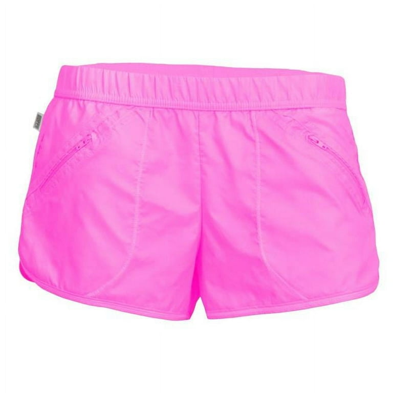 Soffe 6111V670XSM Juniors Low Rise Slick Shorts Neon Pink Extra Small