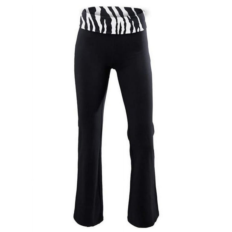Soffe 96VF160MED Printed Color Waist Band Yoga Pant for Junior Zebra Medium