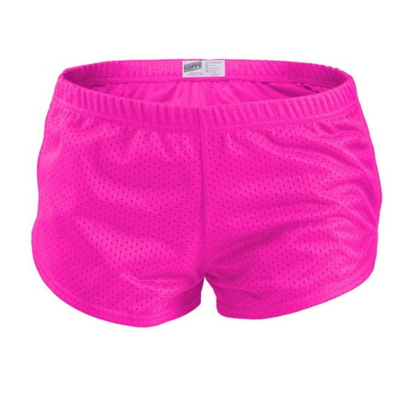 Soffe 461V6ZJXLG Juniors Mesh Teeny Tiny Short, Pink Glo - Extra Large
