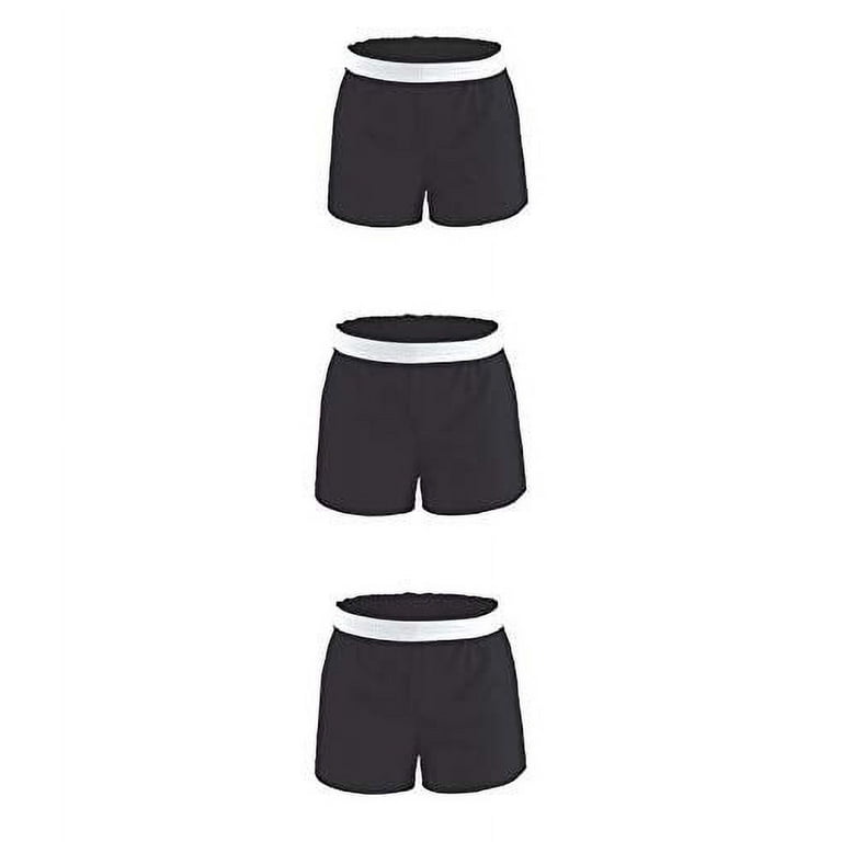 Soffe Girls Authentic Cheer Short Black Large 3 Pack