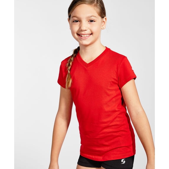 Soffe Girls Short Sleeve Core V-Neck T-Shirt - 6567G