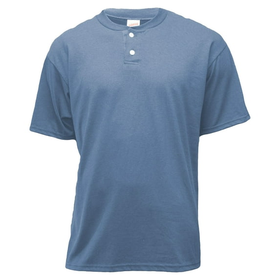 Soffe Men's Short Sleeve Two Button Henley Placket Shirt