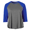 thumbnail image 1 of Soffe Women's Curves Heathered Baseball Tee, 1 of 1