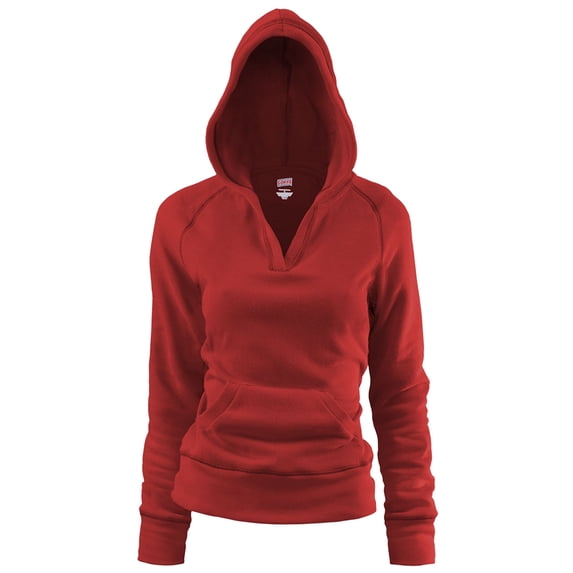 Soffe Women's Rugby Deep V-Neck Hoodie