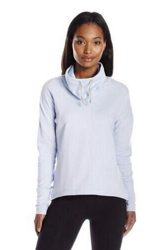 Youth Girls Quilted Cowl Neck Long Sleeve Sweater, Feather Blue, Small