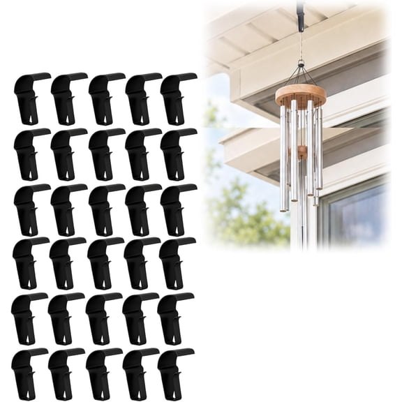 Soffit Hook Hangers 30 Pack, No-Drill Outdoor Vinyl Siding Clips for Hanging Decorations and Bird Feeders