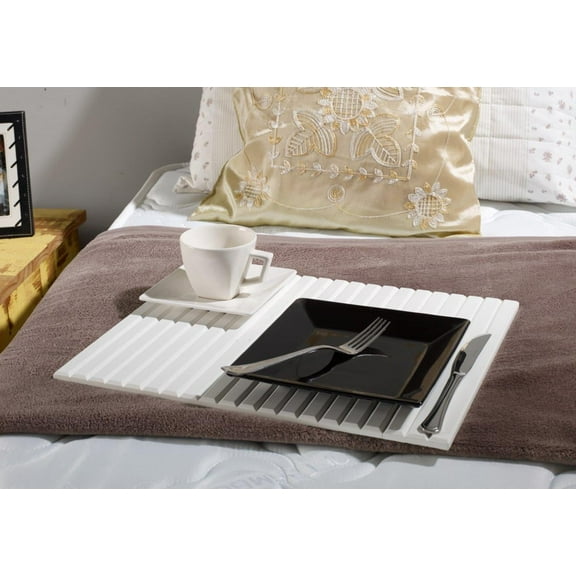 Camaflexi Soffitta Couchmaid Classic Sofa Arm Tray, Solid Wood Armrest Table Lap Desk, White