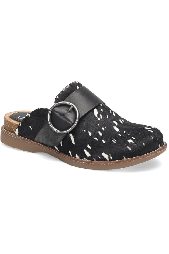 Womens Billie Calf Hair Animal Print Mules