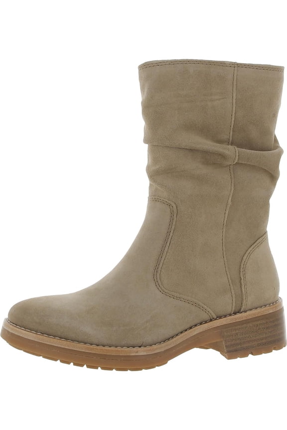 Womens Burnette Suede Block Heel Ankle Boots