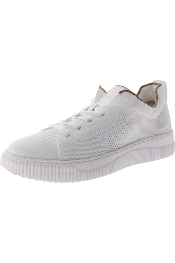 Faro Sneakers for Women Knitted Mesh Upper Leather Footbed Arch Support Pull Tab White 9.5 M B