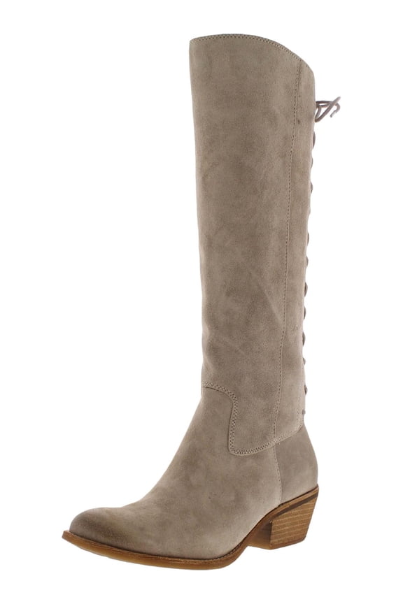Womens Sharnell Suede Lace-Up Knee-High Boots Beige 8 Medium (B,M)